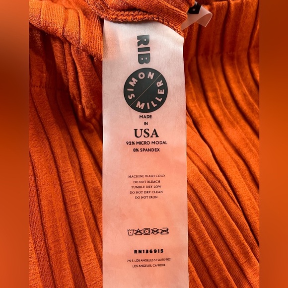 SIMON MILLER Cyrene Ribbed Knit Pants in Burnt Orange, Size Extra Small, NEW - Picture 9 of 12